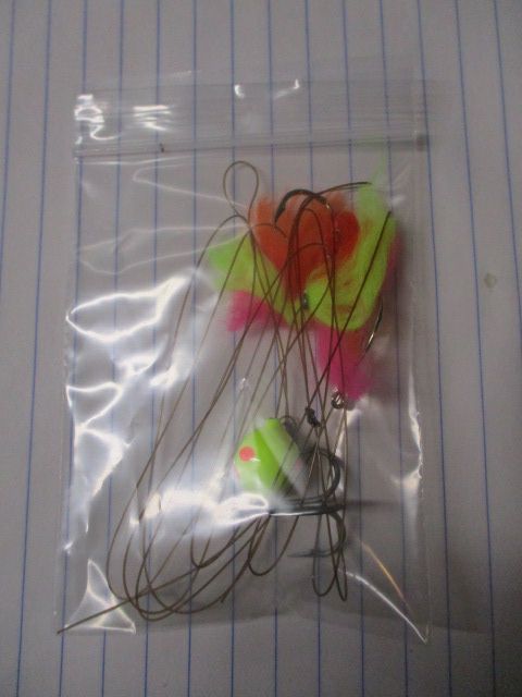 Used Fishing Hook Pack - 3 hooks, floater, and fishing line