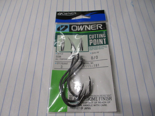 Owner Cutting Point All Purpose Bait 8/0 Hooks - 3 ct – cssportinggoods