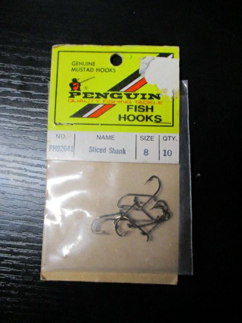 Used Penguin Sliced Shank Fish Hooks Size 8 - 10 ct