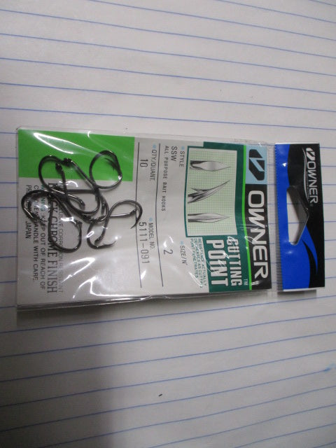 Owner Flyliner Live Bait 2/0 Cutting Point Hooks - 6 ct