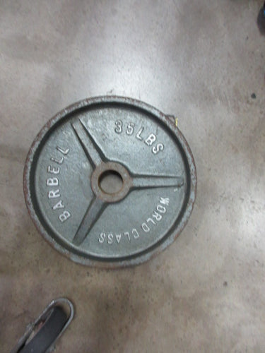 Used World Class Barbell 35 Lb Olympic Weight Plate