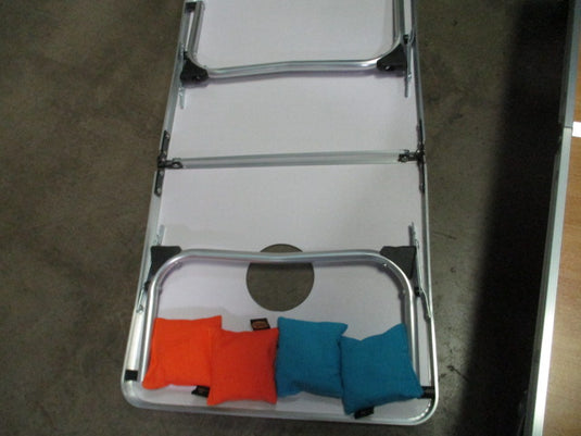 Used Outside Inside Compact Convertible Dual Purpose Tables & Cornhole Set