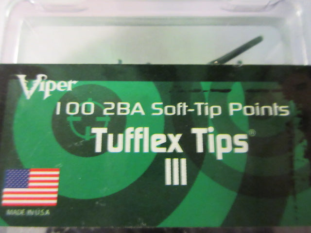 Load image into Gallery viewer, Viper Tufflex Tips III 2BA Black 100Ct Soft Dart Tips
