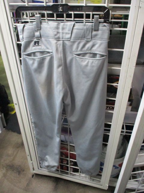 Used Russell Grey Open Bottom Pants Adult Size Medium - stained