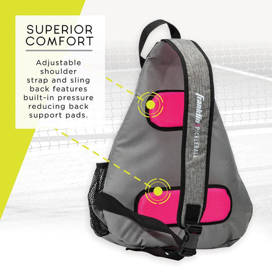 New Franklin Pickleball Sling Bag - Grey/Pink