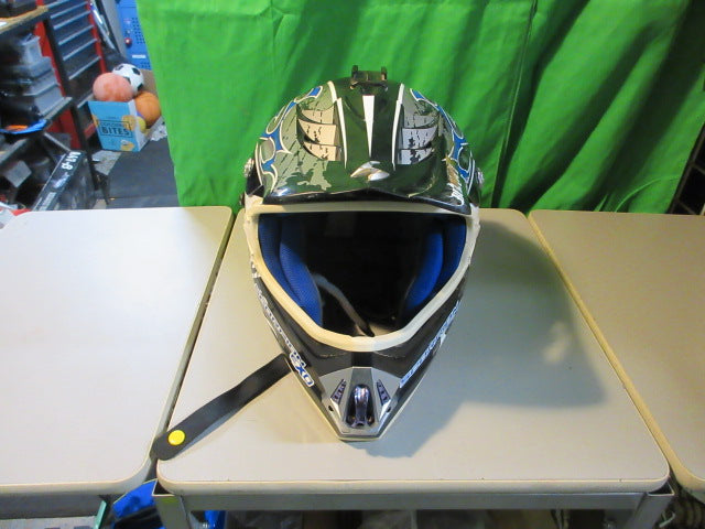 Load image into Gallery viewer, Used Scorpion Exo VX-17 Size Large Motocross Helmet - wear on helmet
