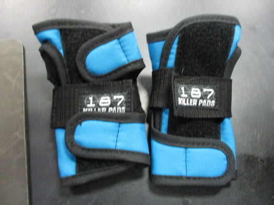 Used 187 Killer Pads Blue Size Junior Wrist Guards