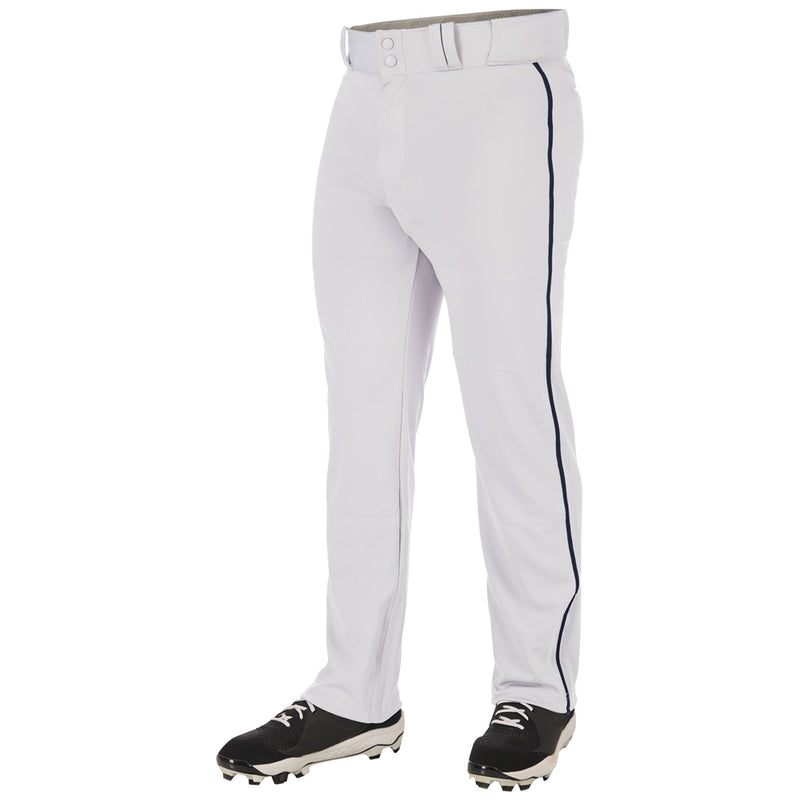 Load image into Gallery viewer, Champro Triple Crown White Open Bottom Baseball Pants w/ Black Piping Yth Large
