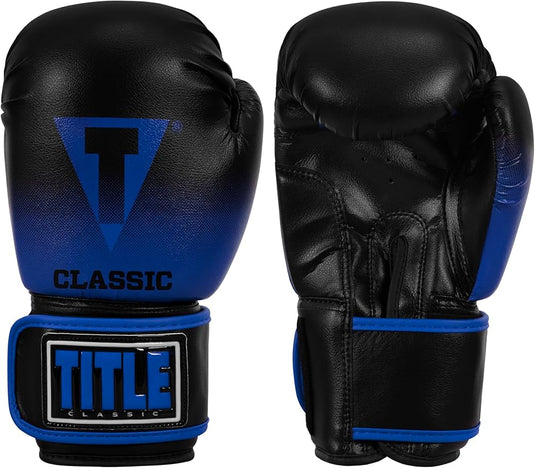 New Title Classic Crusade Boxing Bag Gloves - Blue/ Black - Large