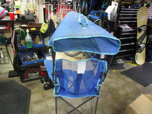 Used Kelsyus Original Canopy Folding Arm Chair in Royal Blue Strap Broken