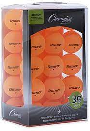 New Champion 1 Star Table Tennis Balls Orange - Box of 38