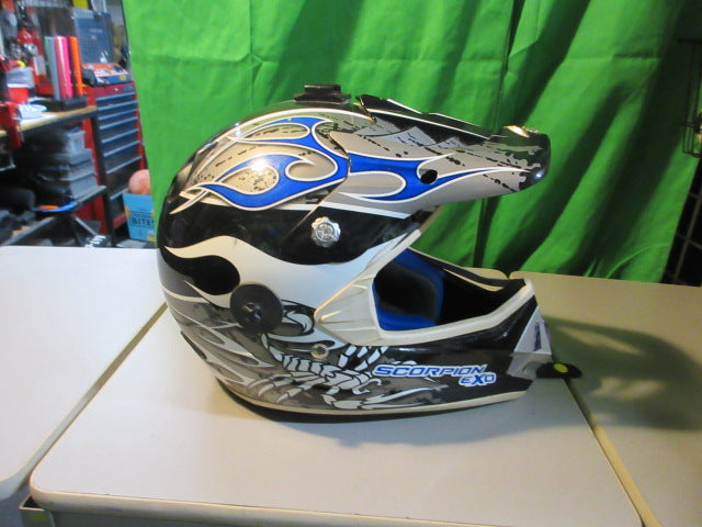 Load image into Gallery viewer, Used Scorpion Exo VX-17 Size Large Motocross Helmet - wear on helmet
