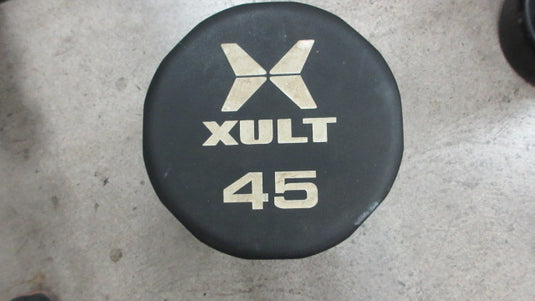 Used  XULT Urethane Multi-Sided Dumbbell, Straight, Black, 45lb