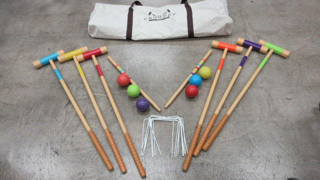 Load image into Gallery viewer, Used GoSports Croquet Complete Set Yard Game
