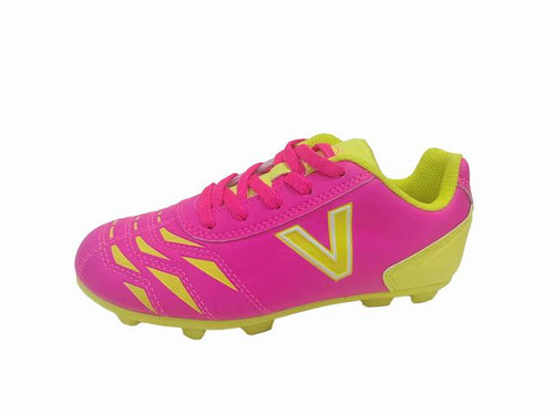 New Victor Sierra Kids Cattura MD Jr Soccer Shoes Size 2.5 - Pink/Yellow