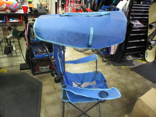 Used Kelsyus Original Canopy Folding Arm Chair in Royal Blue Strap Broken