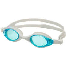 New Leader Adult Narrow Tradewind Swim Goggles - Teal / Silver