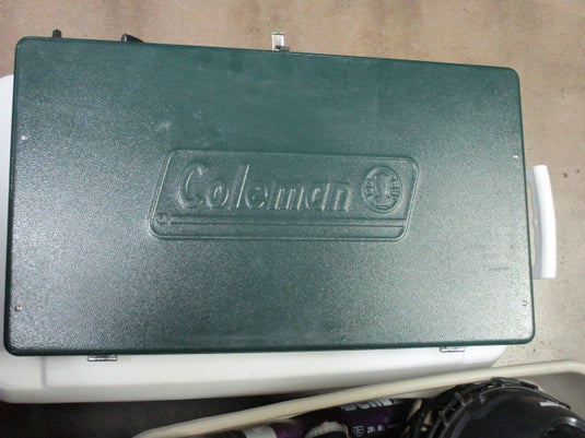 Used Coleman 2 Burner camping Stove With Wind Shield