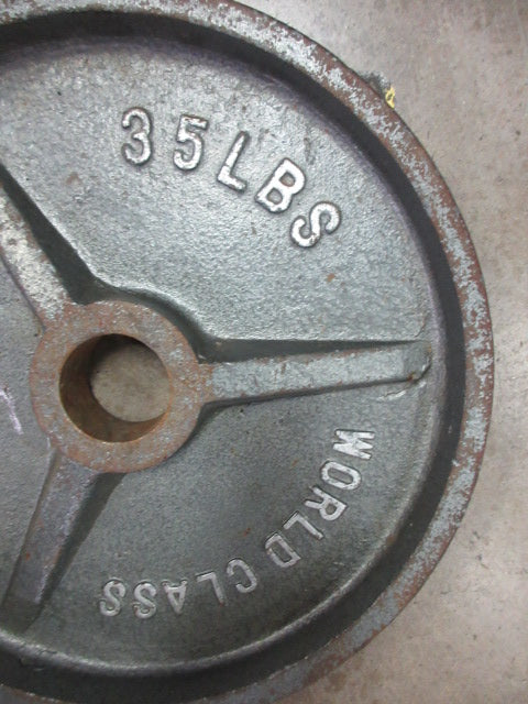 Used World Class Barbell 35 Lb Olympic Weight Plate