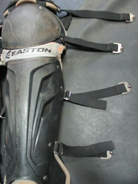 Load image into Gallery viewer, Used EASTON Intermediate (Age 13 - 15) Black Sport Size 14&quot; Catchers Shin Guards
