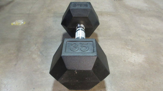 Used Rubber Coated 35Lb Hex Dumbbell