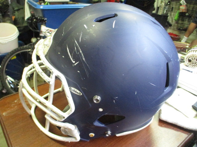 Load image into Gallery viewer, Used 2017 Riddell Navy Football Helmet Size Medium (Missing 1 Jaw Pad)
