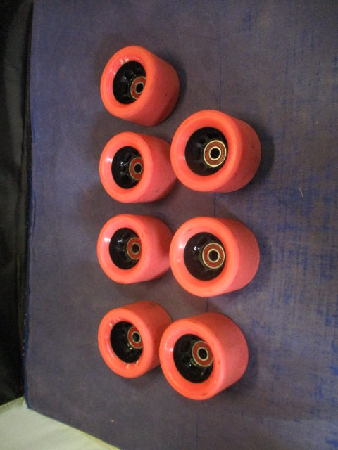 Used Pink Roller Skate Wheels Set of 7