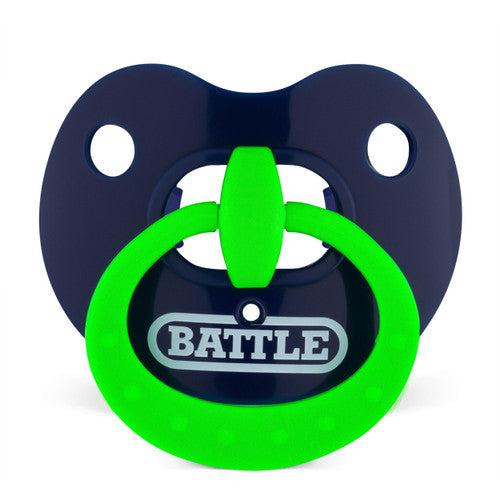 New Battle Binky Oxygen Navy w/ Neon Green Ring Football Mouthguard - OSFM