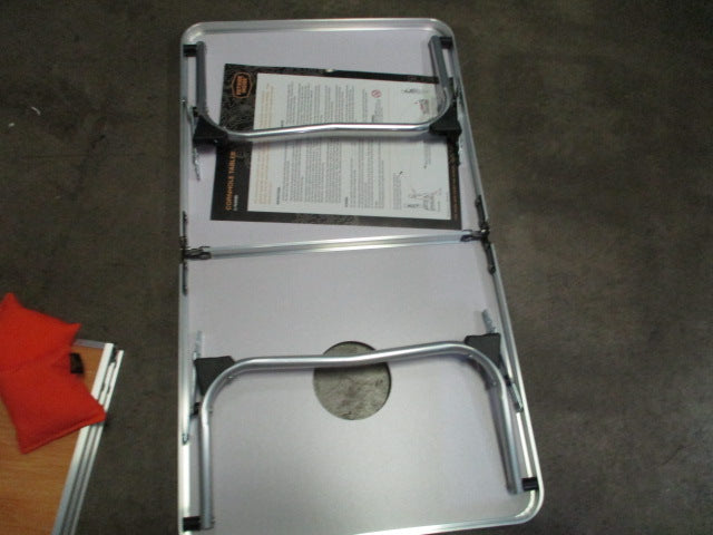 Load image into Gallery viewer, Used Outside Inside Compact Convertible Dual Purpose Tables &amp; Cornhole Set
