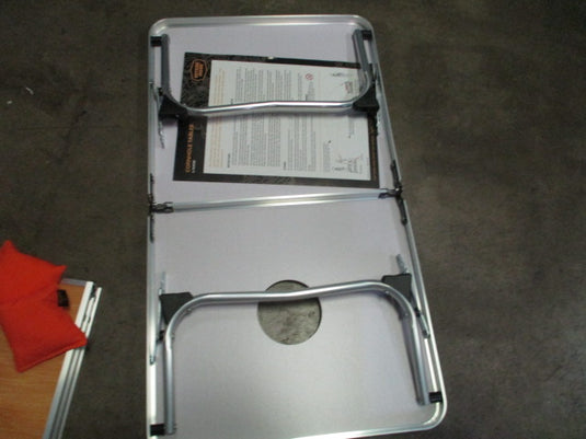 Used Outside Inside Compact Convertible Dual Purpose Tables & Cornhole Set