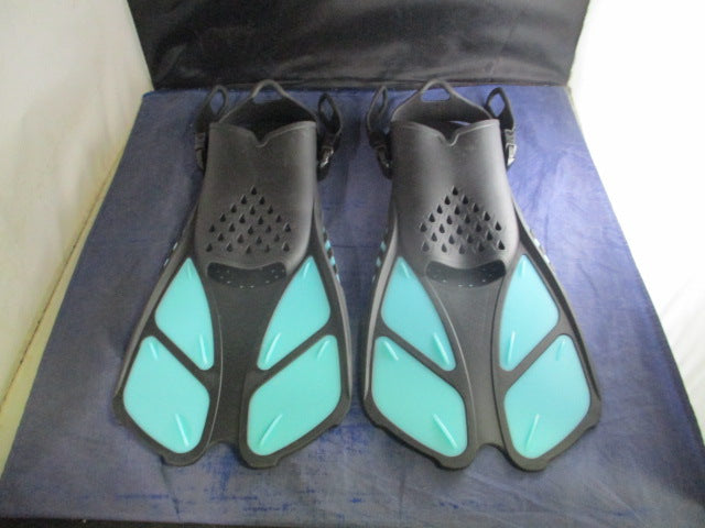 Load image into Gallery viewer, Blue and Black Swim Fins Size Small/Medium 4.5-8.5  - Like New
