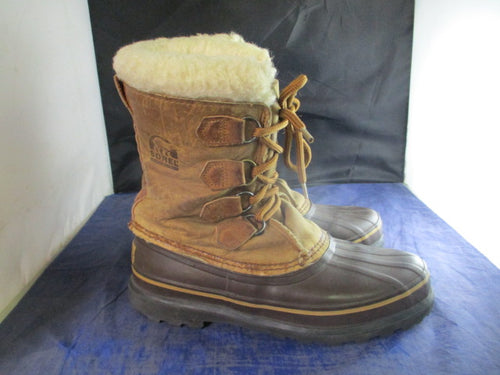 Used Sorel Fleece Lined Kaufman Canada Alpine Rubber Boots Adult Size 8