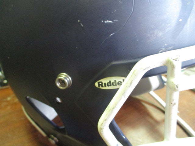 Load image into Gallery viewer, Used 2017 Riddell Navy Football Helmet Size Medium (Missing 1 Jaw Pad)
