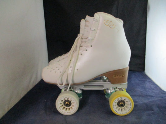 Used Edea Eco Rhinestone Quad Roller Skates Women's Size 8 Made in Italy