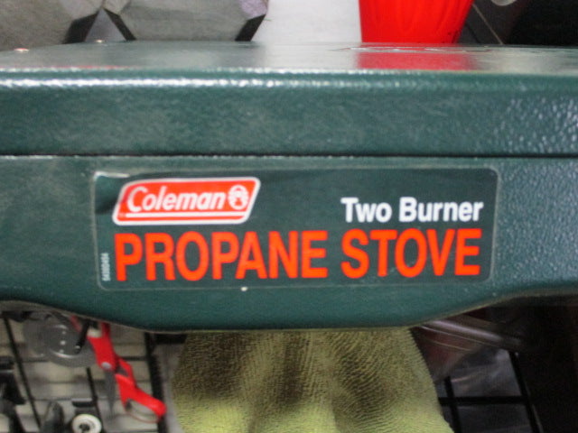 Load image into Gallery viewer, Used Coleman 2 Burner camping Stove With Wind Shield
