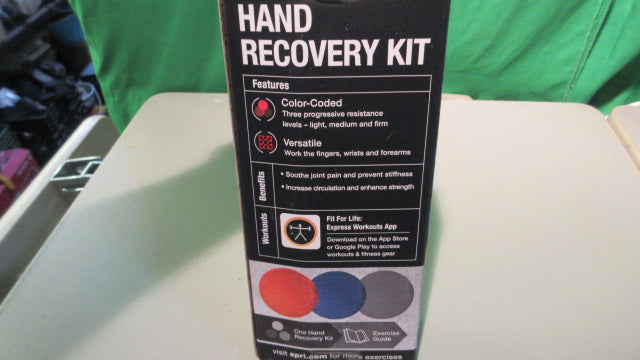 Load image into Gallery viewer, SPRI 3 Pack, Hand Recovery Kit, Color Coded, Light, Medium, Firm Resistance
