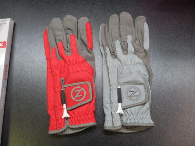 Load image into Gallery viewer, Zero Friction Stryker Golf Glove 2-Pack Men&#39;s Left OSFM - Grey &amp; Red
