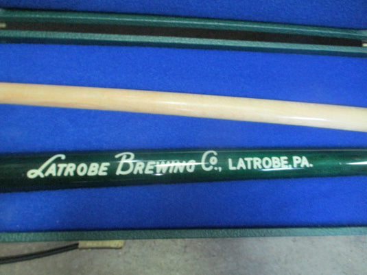 Used Rolling Rock Pool Cue, Ball, Chalk & Case Set