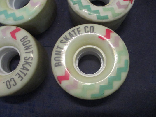 Used Red & Green Bont Skate Co. Glide Outdoor Roller Skate Wheels Set of 8