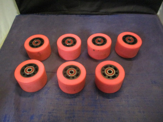 Used Pink Roller Skate Wheels Set of 7