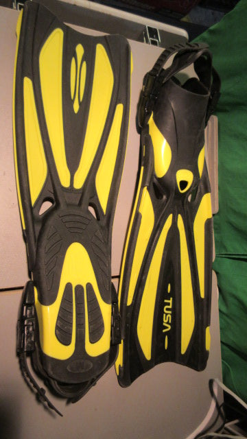 Used TUSA Dive Fins Size 7-10 Yellow/Black