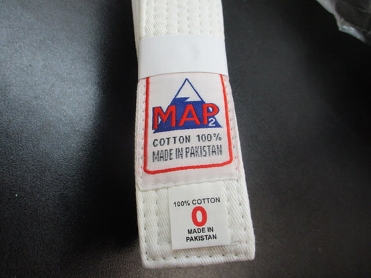 Used MAP2 100% Cotton White Karate Belt Size 0