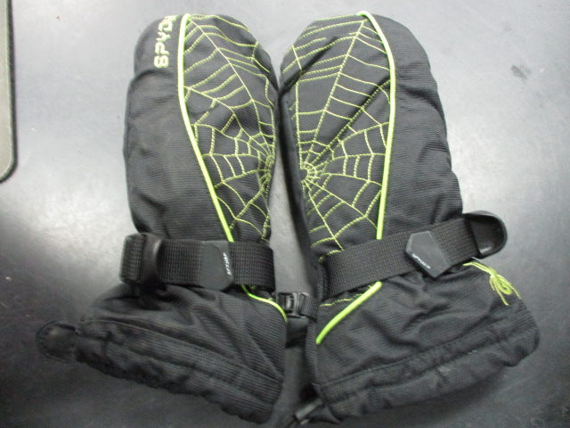 Load image into Gallery viewer, Used Spyder Mittens Black Ladies Small
