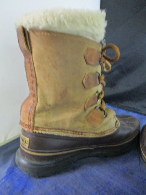 Used Sorel Fleece Lined Kaufman Canada Alpine Rubber Boots Adult Size 8