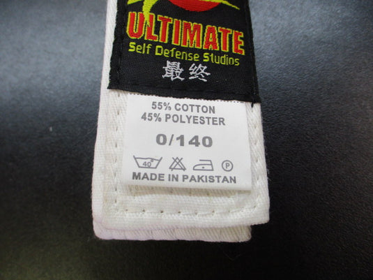 Used Ultimate Self Defense Studios White Belt Size 0/140