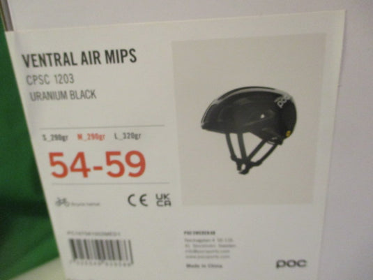 POC Ventral Air Mips Bicycle Helmet Size 54-59cm Medium / Uranium Black