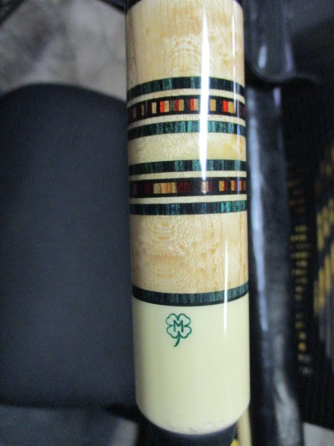 Load image into Gallery viewer, Used McDermott 19 Oz Two Pc. Billiards Pool Cue 4 Leaf Clover W/Case
