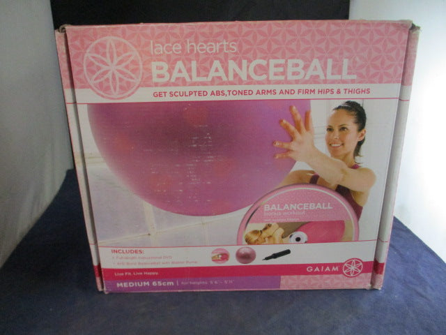 Load image into Gallery viewer, Used Gaiam 65cm Yoga Exercise Ball w/ Pump - In New Condition
