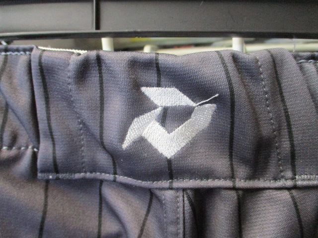 Load image into Gallery viewer, Used Demarini Grey Pin Striped &#39;R&#39; Softball Pants Adult Size XS - wear on ankle
