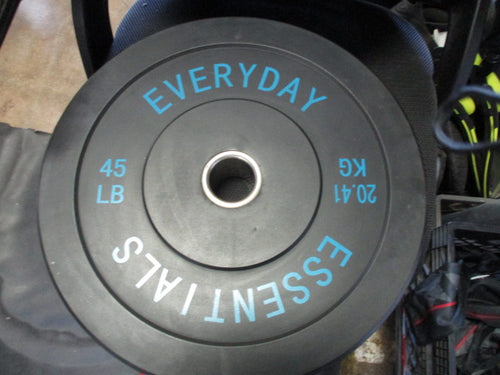 Used Essentials Everyday Bumper Plates 45lb 1qt